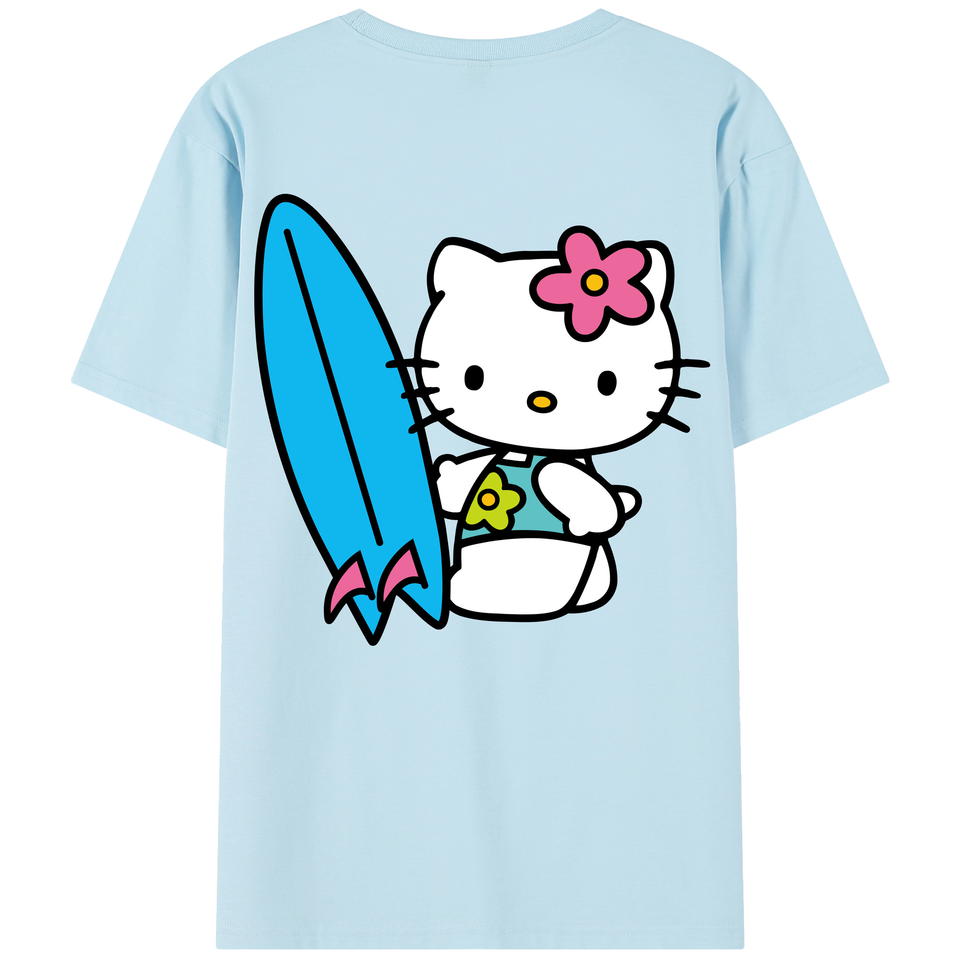 （画像用） Hello Kitty ハローキティ 綿100％半袖Tシャツ（背面プリント）